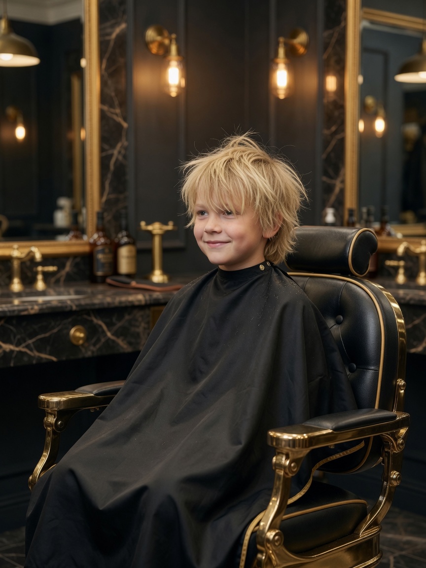 Before — grown-out kids hair