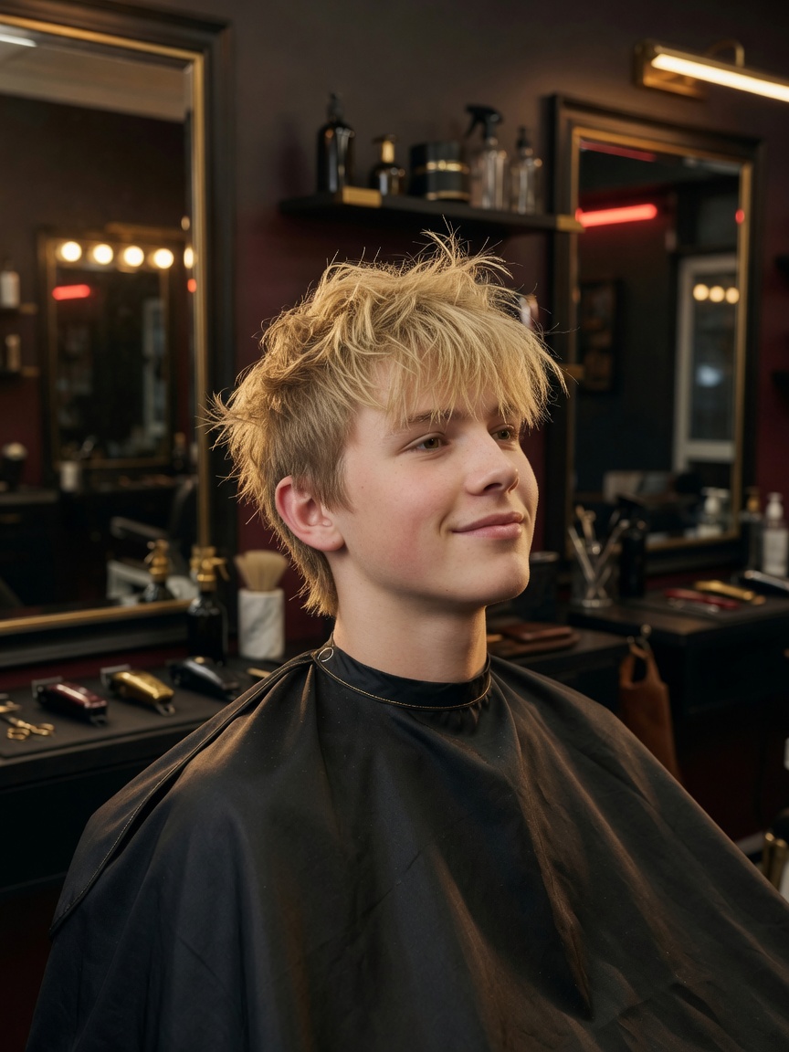Before — grown-out blonde teen hair